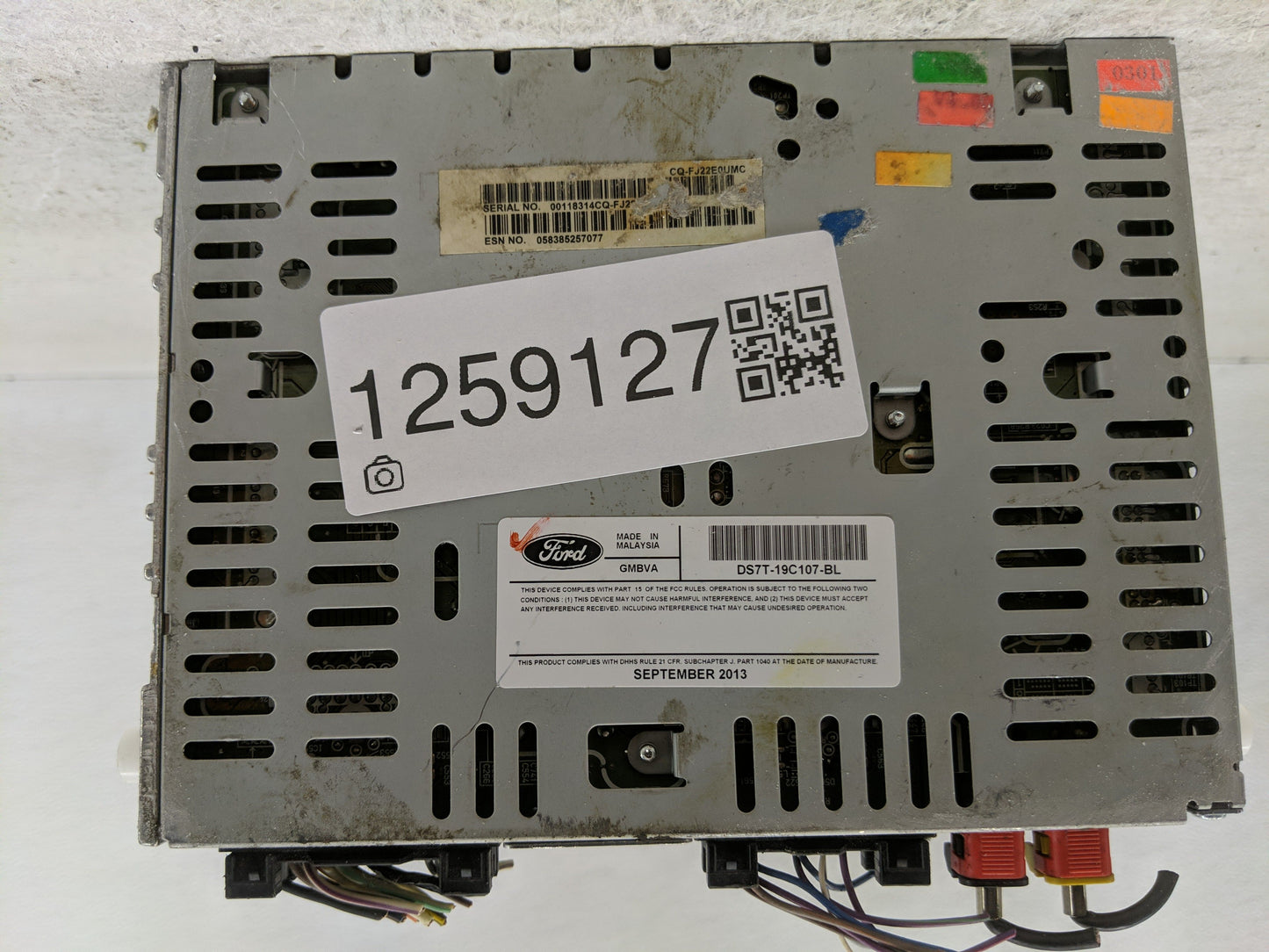 2016 Ford Fusion Radio AM FM Cd Player Receiver Replacement P/N:DS7T-19C107-BL Fits OEM Used Auto Parts - Oemusedautoparts1.