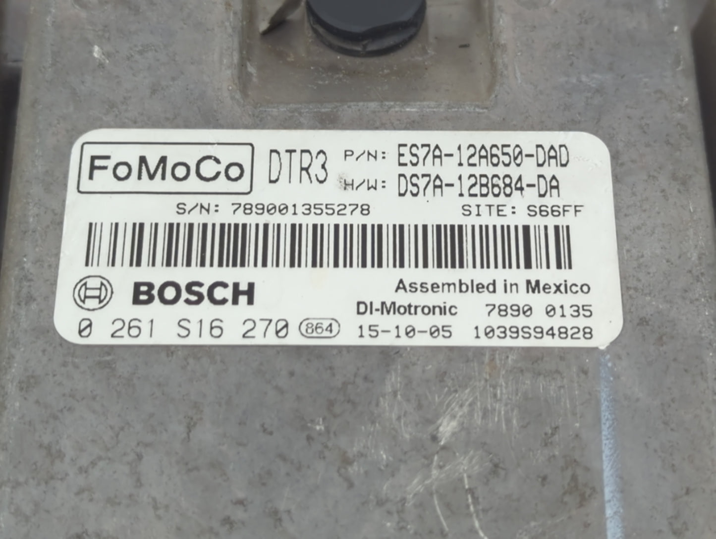 2014-2016 Ford Fusion PCM Engine Control Computer ECU ECM PCU OEM P/N:ES7A-12A650-DAD 0 261 S16 270 Fits Fits 2014 2015 2016
