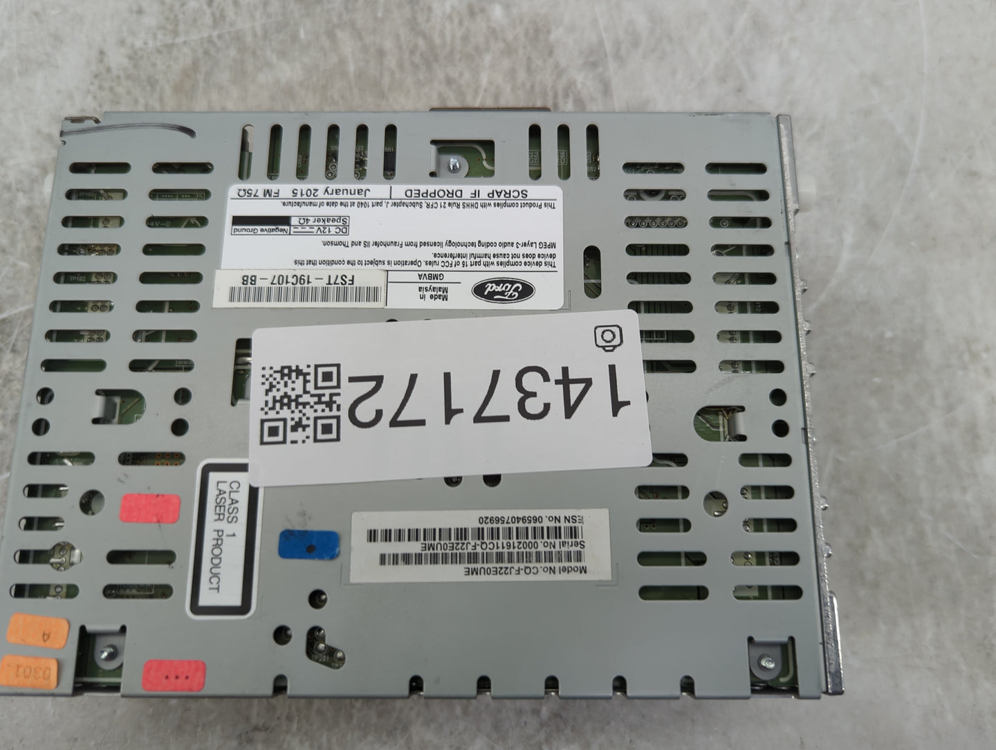 2015-2016 Ford Fusion Radio AM FM Cd Player Receiver Replacement P/N:FS7T-19C107-BB CQ-FJ22E0UME Fits Fits 2015 2016 OEM Use