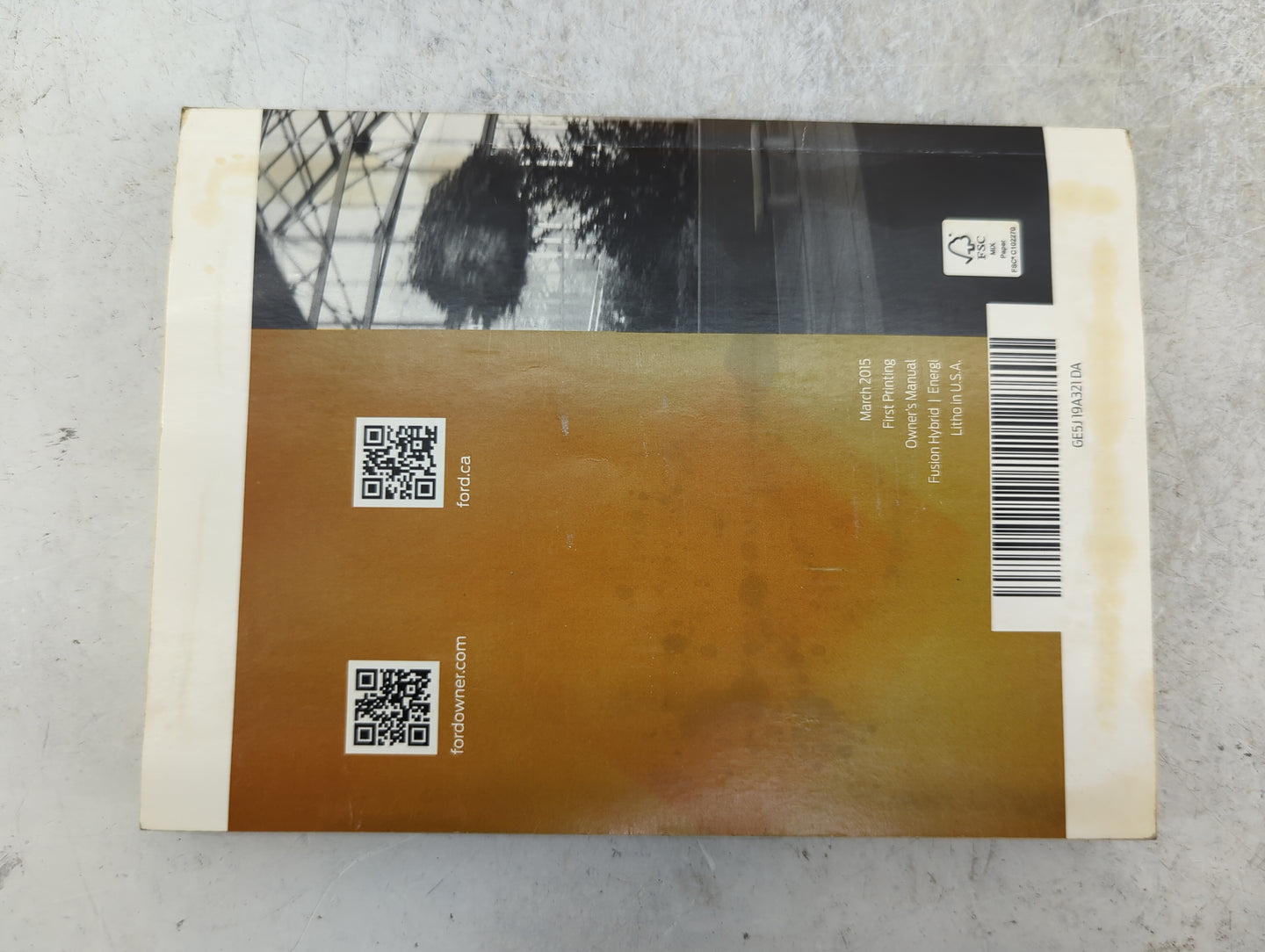 2016 Ford Fusion Owners Manual Book Guide P/N:GE5J19A321DA OEM Used Auto Parts - Oemusedautoparts1.com