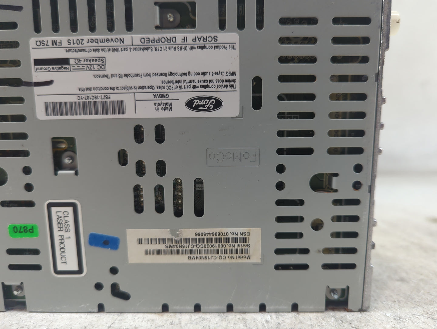 2015-2016 Ford Fusion Radio AM FM Cd Player Receiver Replacement P/N:FS7T-19C107-YC CQ-CJ15N04MB Fits Fits 2015 2016 OEM Use