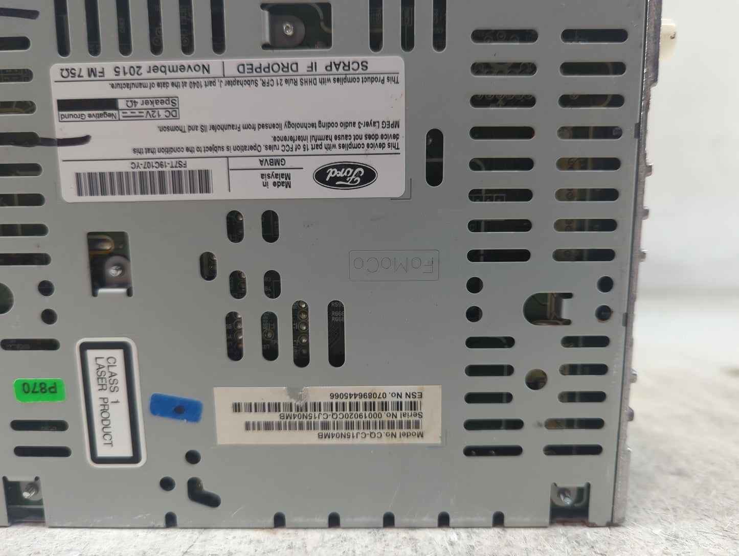 2015-2016 Ford Fusion Radio AM FM Cd Player Receiver Replacement P/N:FS7T-19C107-YC CQ-CJ15N04MB Fits Fits 2015 2016 OEM Use