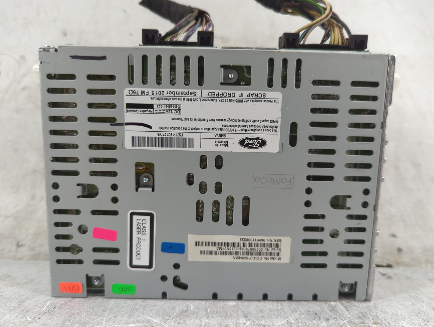 2016 Ford Fusion Radio AM FM Cd Player Receiver Replacement P/N:FS7T-19C107-YB CQ-C31SN0AMA Fits OEM Used Auto Parts - Oemus