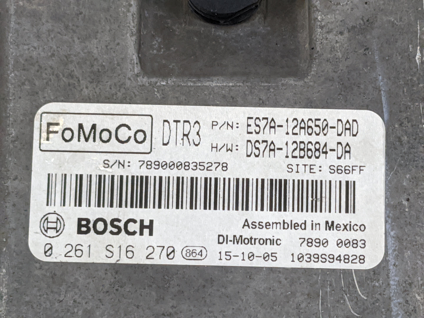 2014-2016 Ford Fusion PCM Engine Control Computer ECU ECM PCU OEM P/N:ES7A-12A650-DAD DS7A-12B684-DA Fits Fits 2014 2015 201