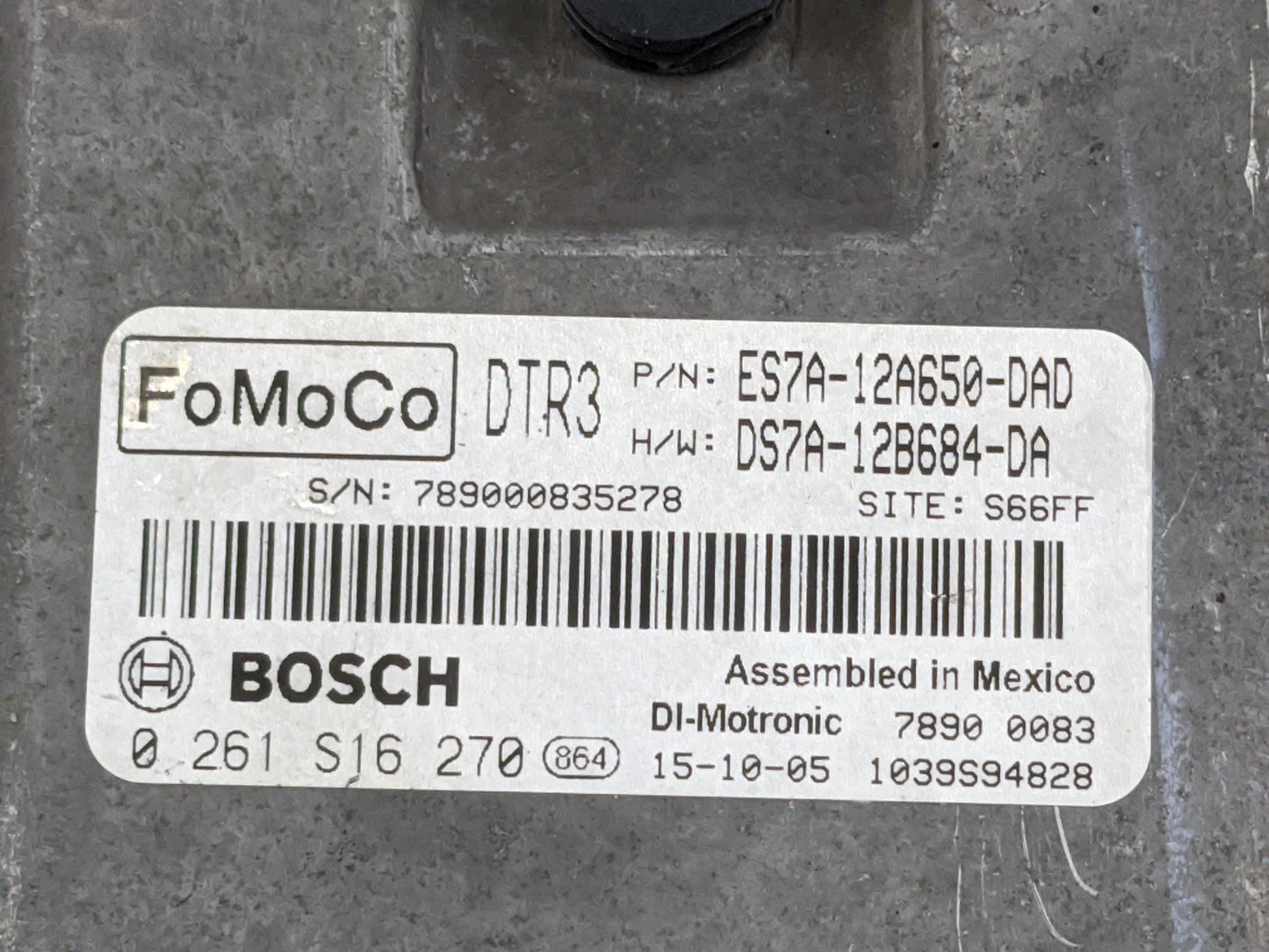 2014-2016 Ford Fusion PCM Engine Control Computer ECU ECM PCU OEM P/N:ES7A-12A650-DAD DS7A-12B684-DA Fits Fits 2014 2015 201