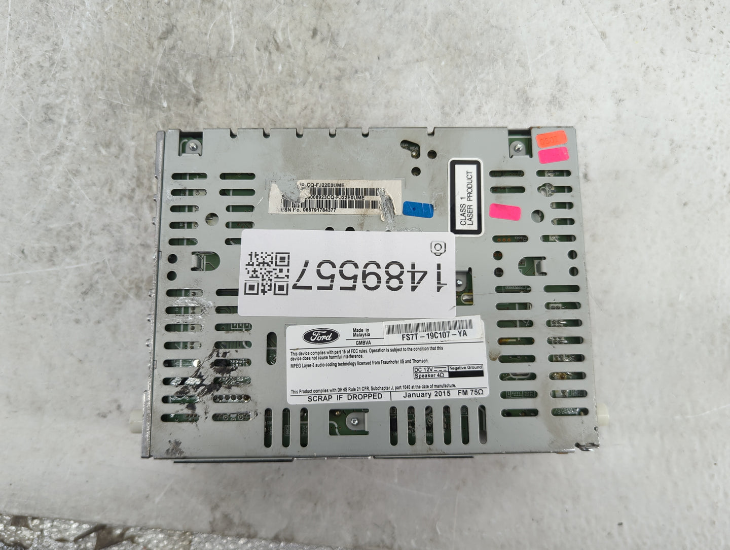 2015-2016 Ford Fusion Radio AM FM Cd Player Receiver Replacement P/N:CQ-FJ22E0UME FS7T-19C107-YA Fits Fits 2015 2016 OEM Use