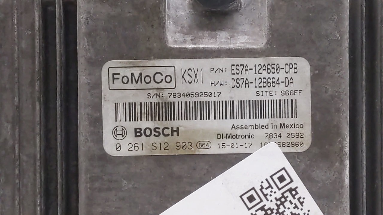 2014-2016 Ford Fusion PCM Engine Control Computer ECU ECM PCU OEM P/N:ES7A-12A650-DFC ES7A-12A650-EK Fits Fits 2014 2015 201