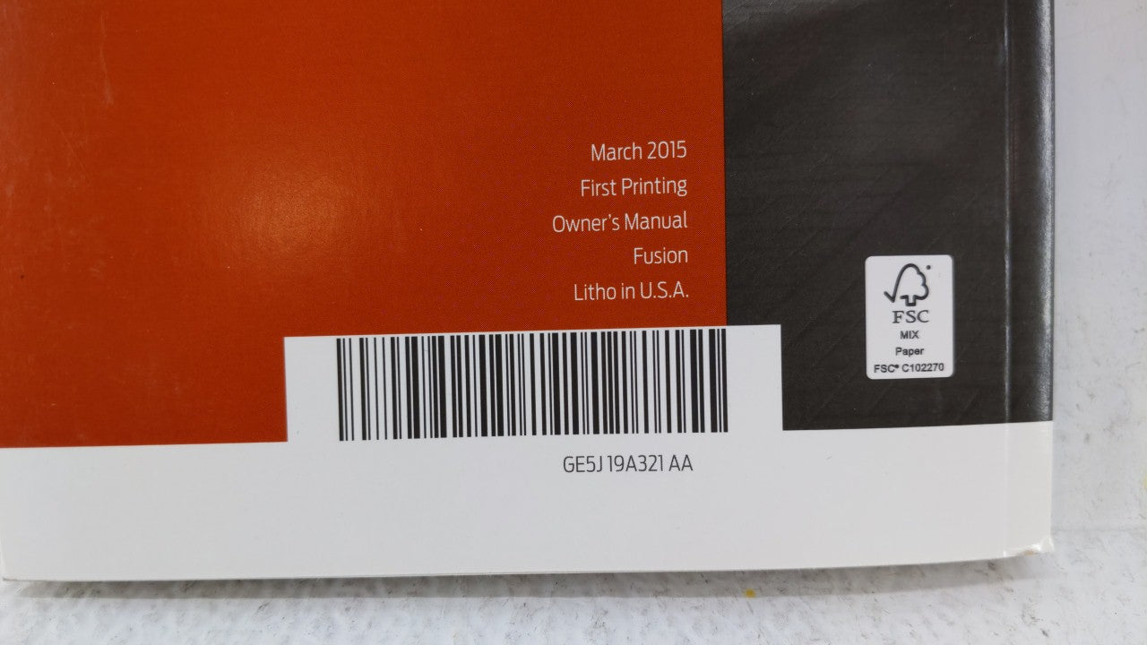 2016 Ford Fusion Owners Manual Book Guide OEM Used Auto Parts - Oemusedautoparts1.com