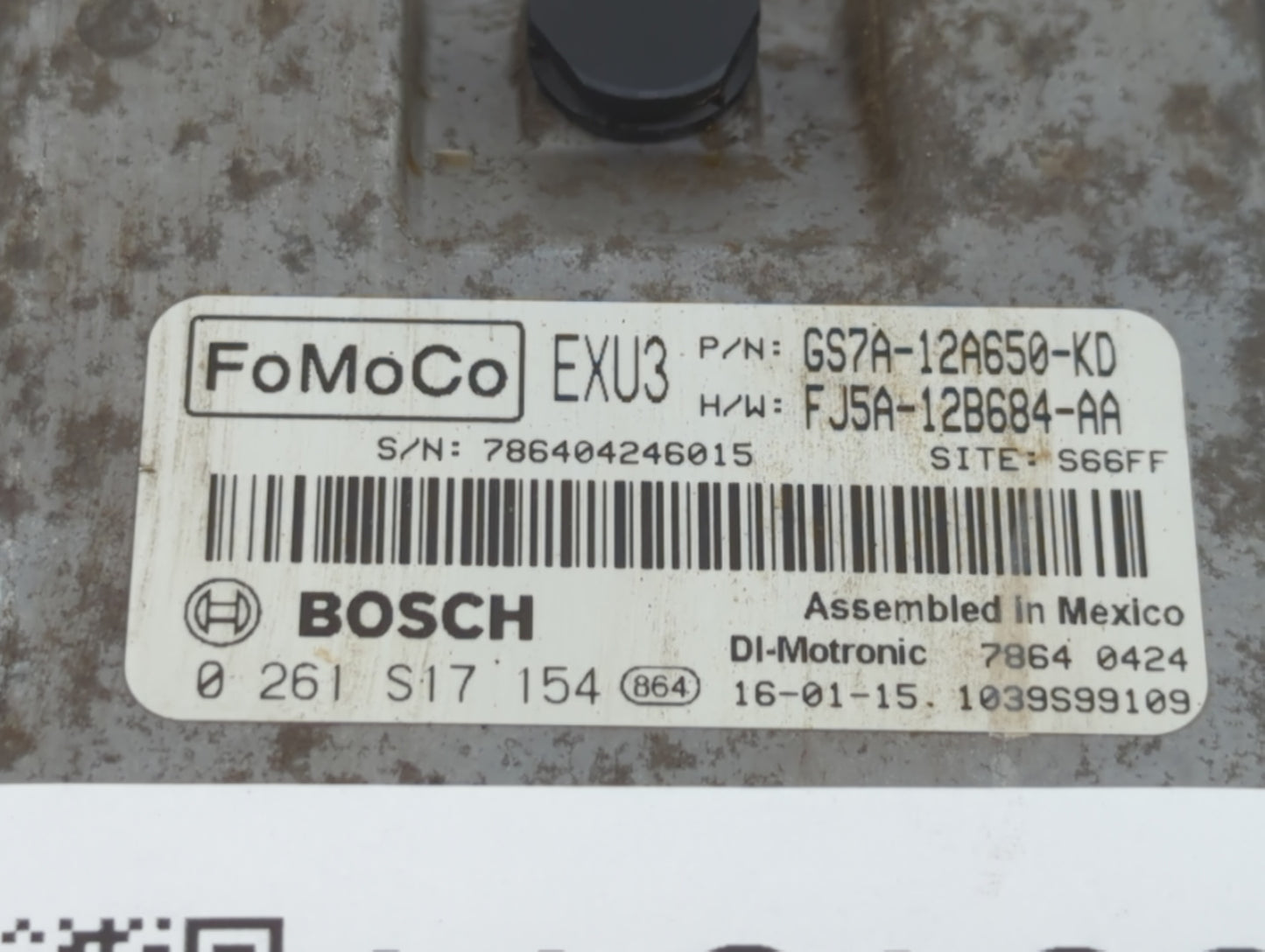 2016 Ford Fusion PCM Engine Control Computer ECU ECM PCU OEM P/N:GS7A-12A650-KC GS7A-12A650-KD, GS7A-12A560-HB Fits OEM Used