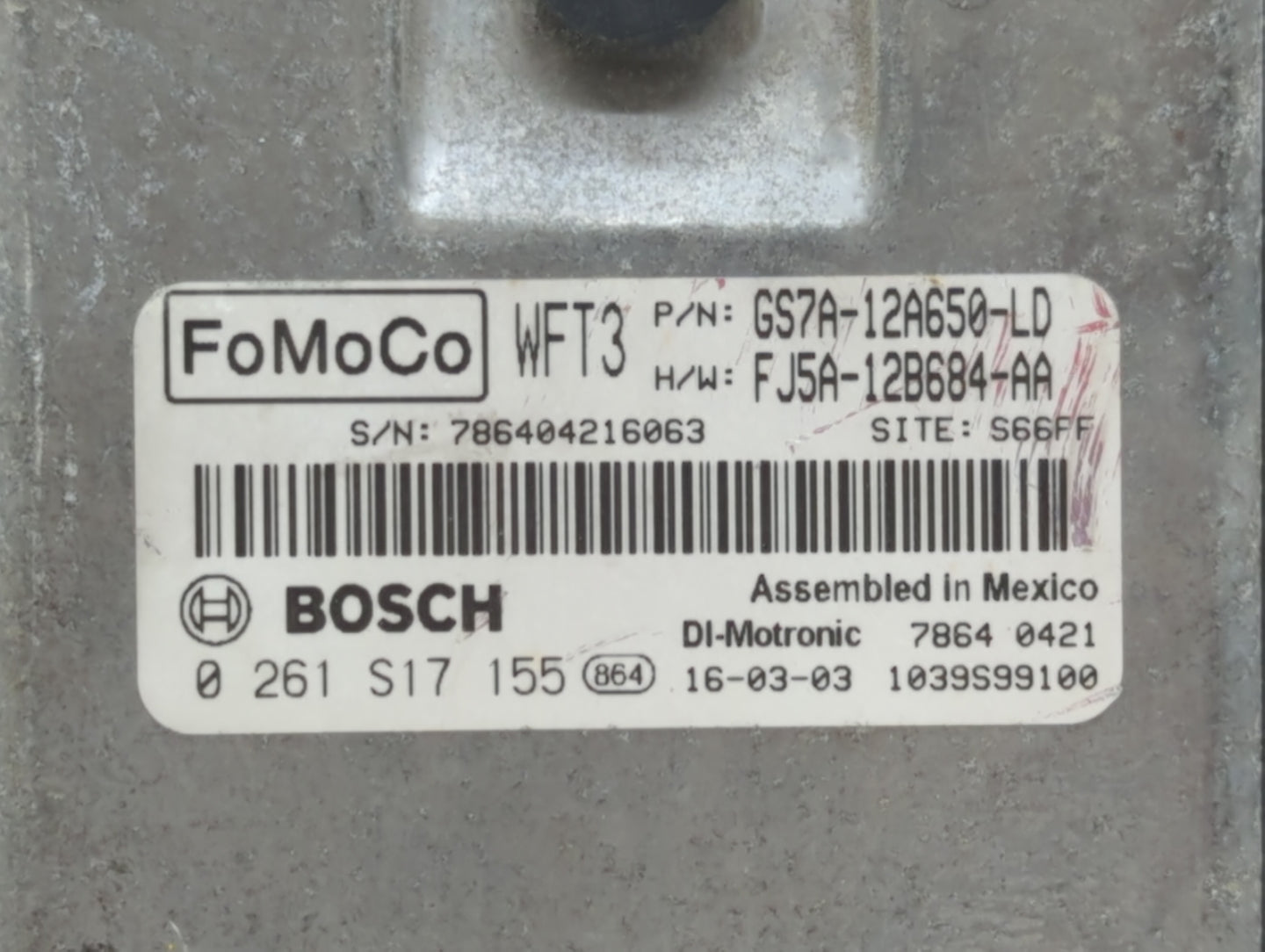 2016 Ford Fusion PCM Engine Control Computer ECU ECM PCU OEM P/N:GS7A-12A650-KC GS7A-12A650-KD, GS7A-12A560-HB Fits OEM Used