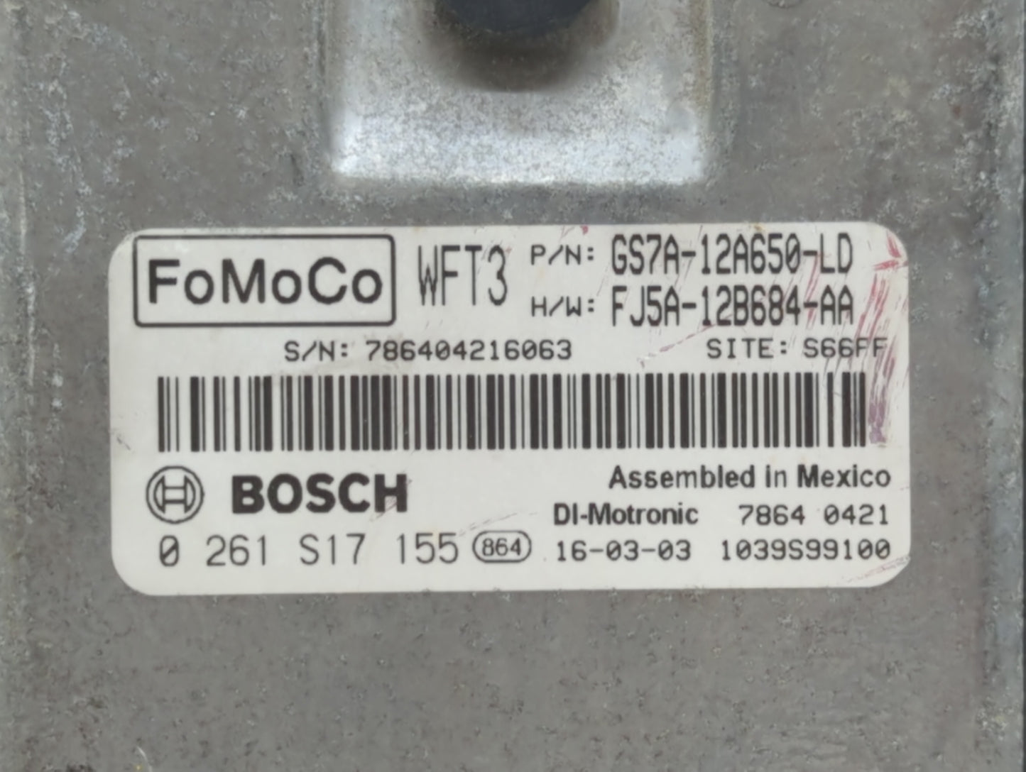 2016 Ford Fusion PCM Engine Control Computer ECU ECM PCU OEM P/N:GS7A-12A650-KC GS7A-12A650-KD, GS7A-12A560-HB Fits OEM Used