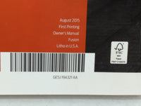 2016 Ford Fusion Owners Manual Book Guide OEM Used Auto Parts - Oemusedautoparts1.com