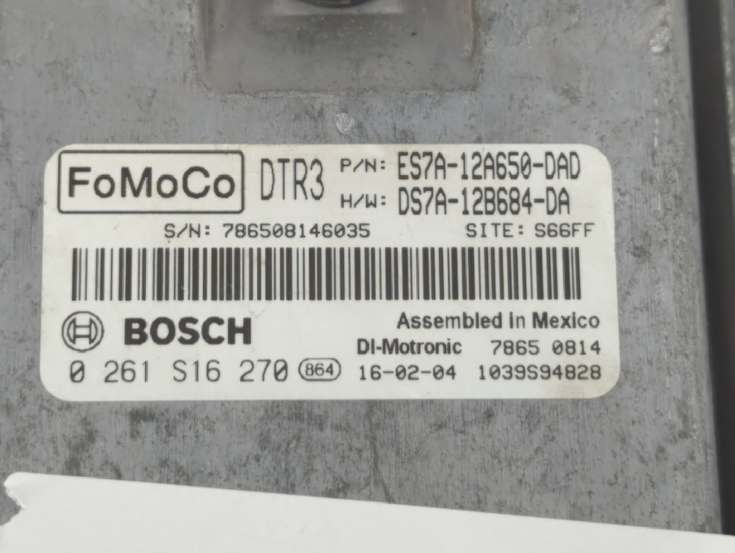 2014-2016 Ford Fusion PCM Engine Control Computer ECU ECM PCU OEM P/N:ES7A-12A650-EK ES7A-12A650-DFC Fits Fits 2014 2015 201