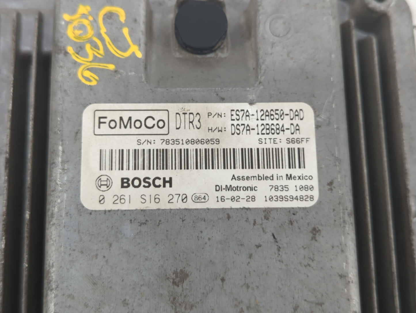 2014-2016 Ford Fusion PCM Engine Control Computer ECU ECM PCU OEM P/N:ES7A-12A650-DAD ES7A-12A650-EK Fits Fits 2014 2015 201