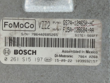 2016 Ford Fusion PCM Engine Control Computer ECU ECM PCU OEM P/N:GS7A-12A560-HC GS7A-12A560-HD, GS7A-12A650-KC Fits OEM Used Auto Parts