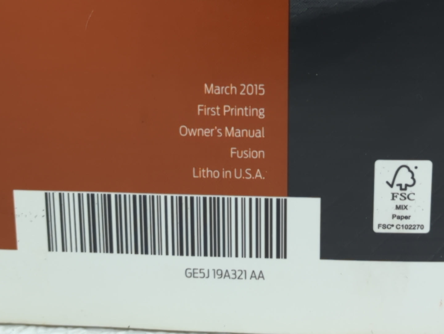 2016 Ford Fusion Owners Manual Book Guide OEM Used Auto Parts - Oemusedautoparts1.com