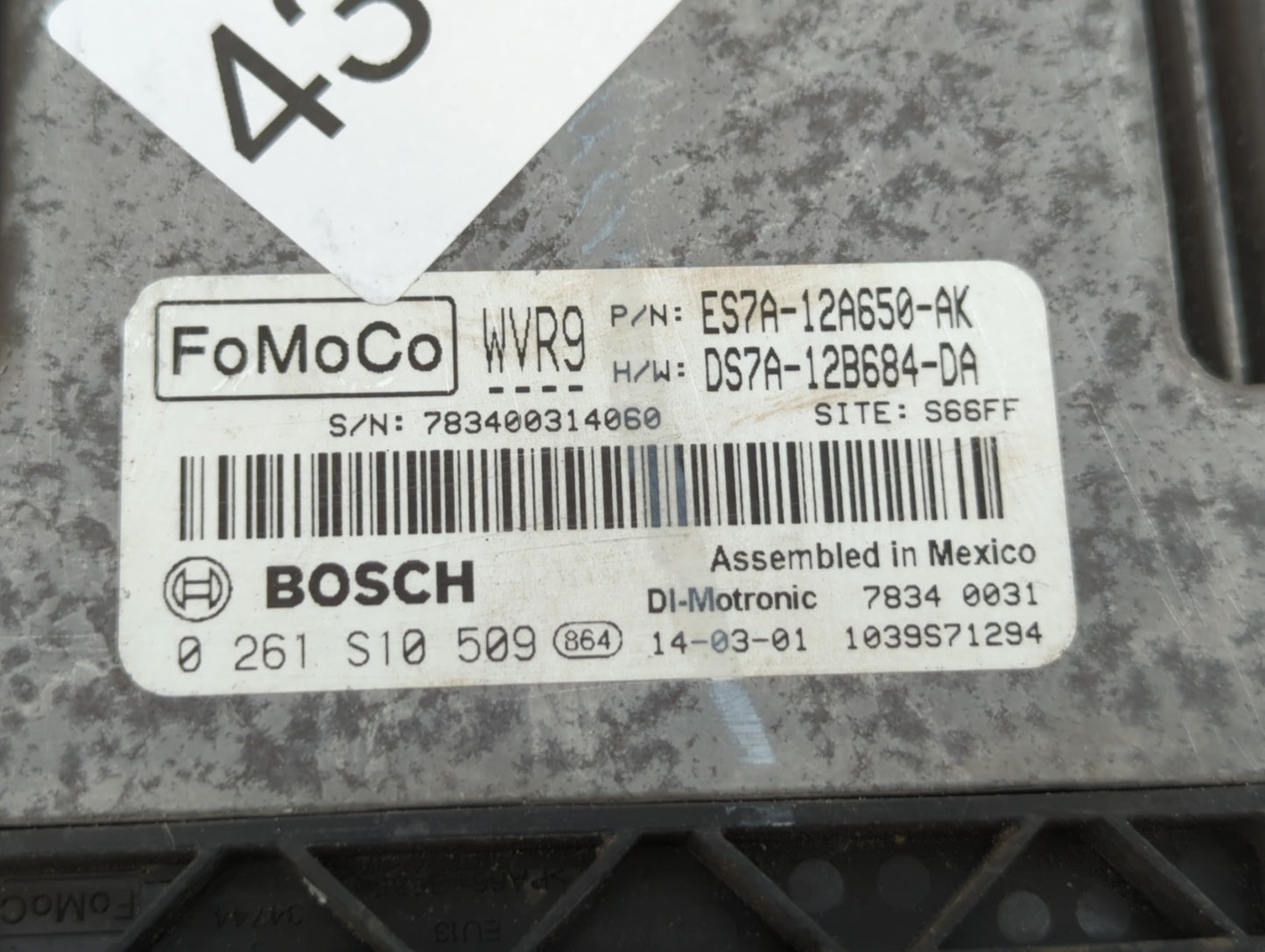 2014-2016 Ford Fusion PCM Engine Control Computer ECU ECM PCU OEM P/N:ES7A-12A650-DFD ES7A-12A650-DAD Fits Fits 2014 2015 20