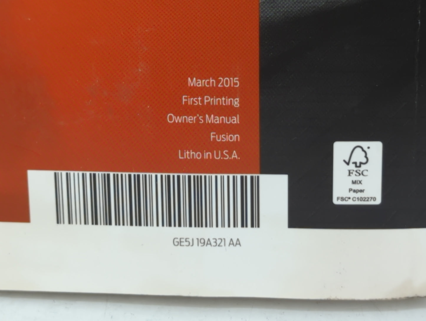 2016 Ford Fusion Owners Manual Book Guide OEM Used Auto Parts - Oemusedautoparts1.com