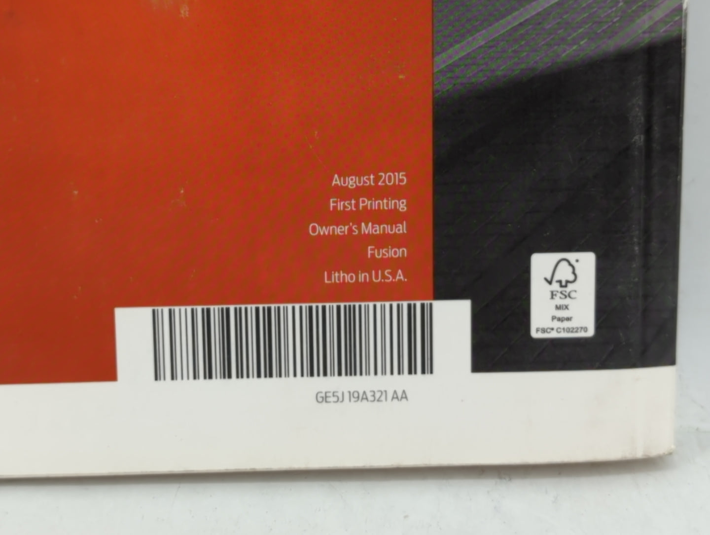 2016 Ford Fusion Owners Manual Book Guide OEM Used Auto Parts - Oemusedautoparts1.com