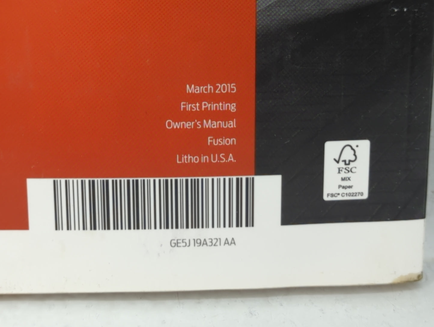 2016 Ford Fusion Owners Manual Book Guide OEM Used Auto Parts - Oemusedautoparts1.com