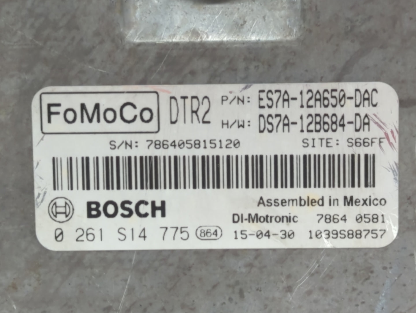 2014-2016 Ford Fusion PCM Engine Control Computer ECU ECM PCU OEM P/N:ES7A-12A650-DAC ES7A-12A650-CK Fits Fits 2014 2015 201