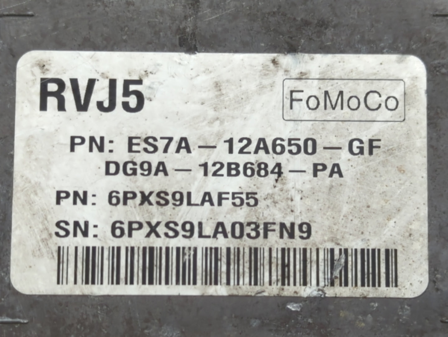 2014-2016 Ford Fusion PCM Engine Control Computer ECU ECM PCU OEM P/N:ES7A-12A650-GF ES7A-12A650-JF Fits Fits 2014 2015 2016