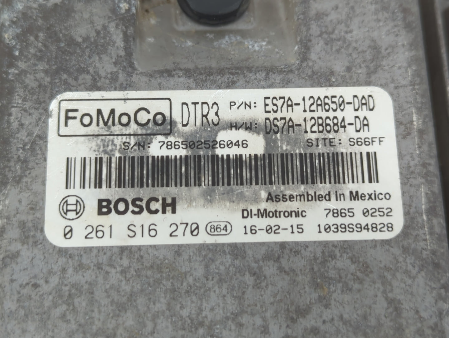 2014-2016 Ford Fusion PCM Engine Control Computer ECU ECM PCU OEM P/N:ES7A-12A650-DAD DS7A-12B684-DA Fits Fits 2014 2015 201
