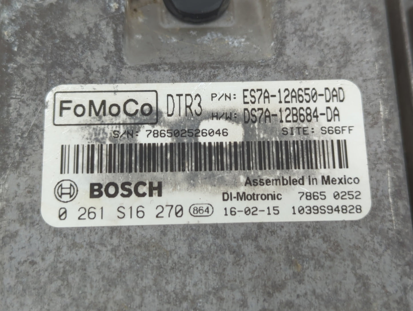 2014-2016 Ford Fusion PCM Engine Control Computer ECU ECM PCU OEM P/N:ES7A-12A650-DAD DS7A-12B684-DA Fits Fits 2014 2015 201
