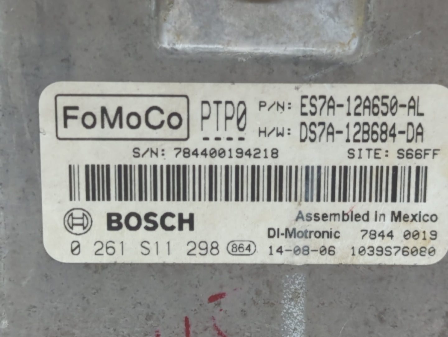2014-2016 Ford Fusion PCM Engine Control Computer ECU ECM PCU OEM P/N:DS7A-12B684-DA ES7A-12A650-AL Fits Fits 2014 2015 2016