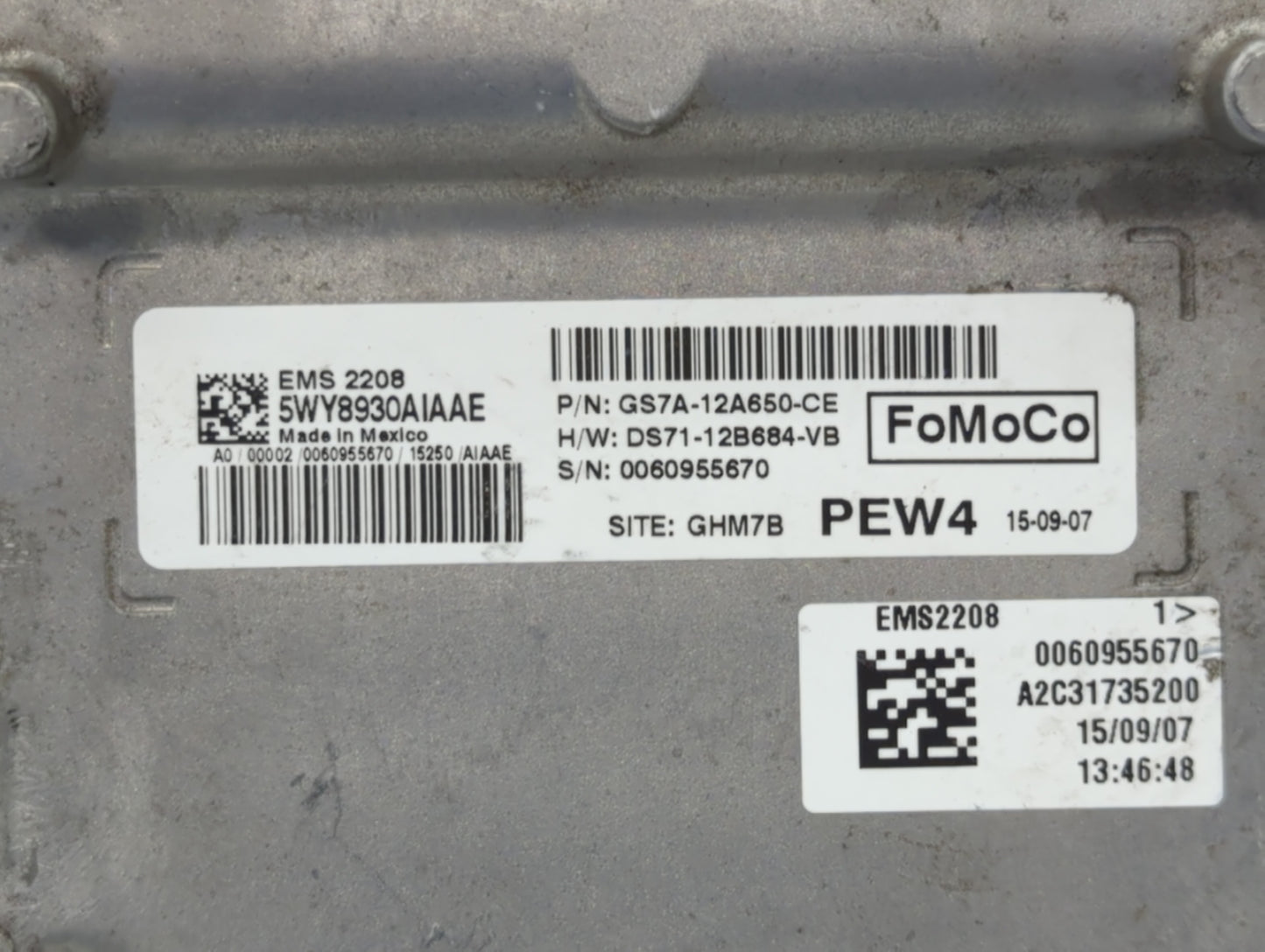 2014-2016 Ford Fusion PCM Engine Control Computer ECU ECM PCU OEM P/N:GS7A-12A650-CE GS7A-12A650-CD Fits Fits 2014 2015 2016