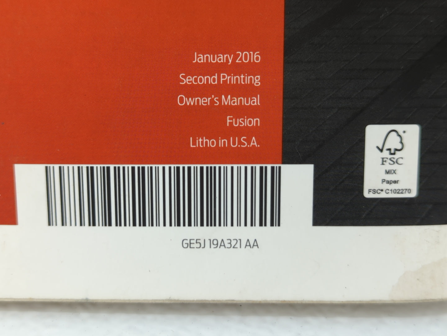 2016 Ford Fusion Owners Manual Book Guide OEM Used Auto Parts - Oemusedautoparts1.com