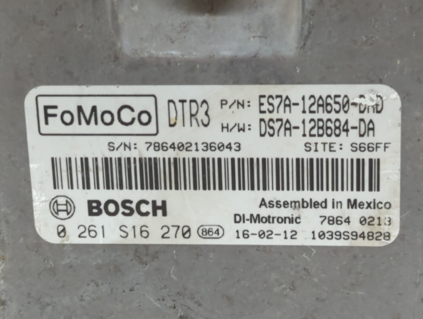 2014-2016 Ford Fusion PCM Engine Control Computer ECU ECM PCU OEM P/N:ES7A-12A650-DAD Fits Fits 2014 2015 2016 OEM Used Auto