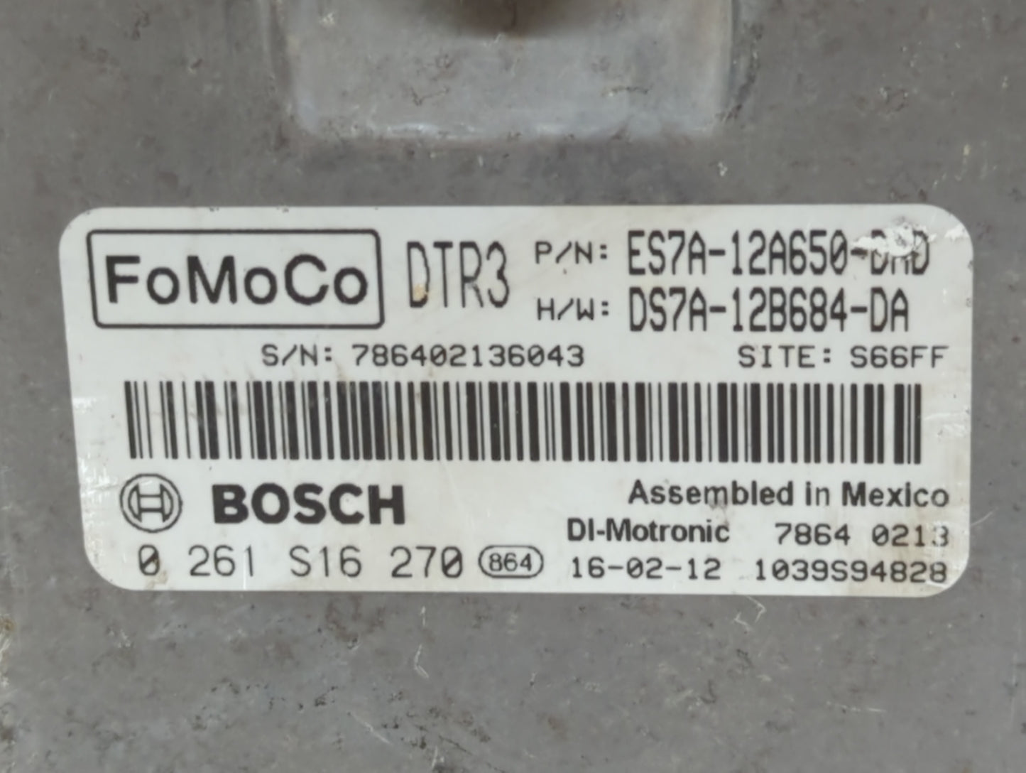 2014-2016 Ford Fusion PCM Engine Control Computer ECU ECM PCU OEM P/N:ES7A-12A650-DAD Fits Fits 2014 2015 2016 OEM Used Auto