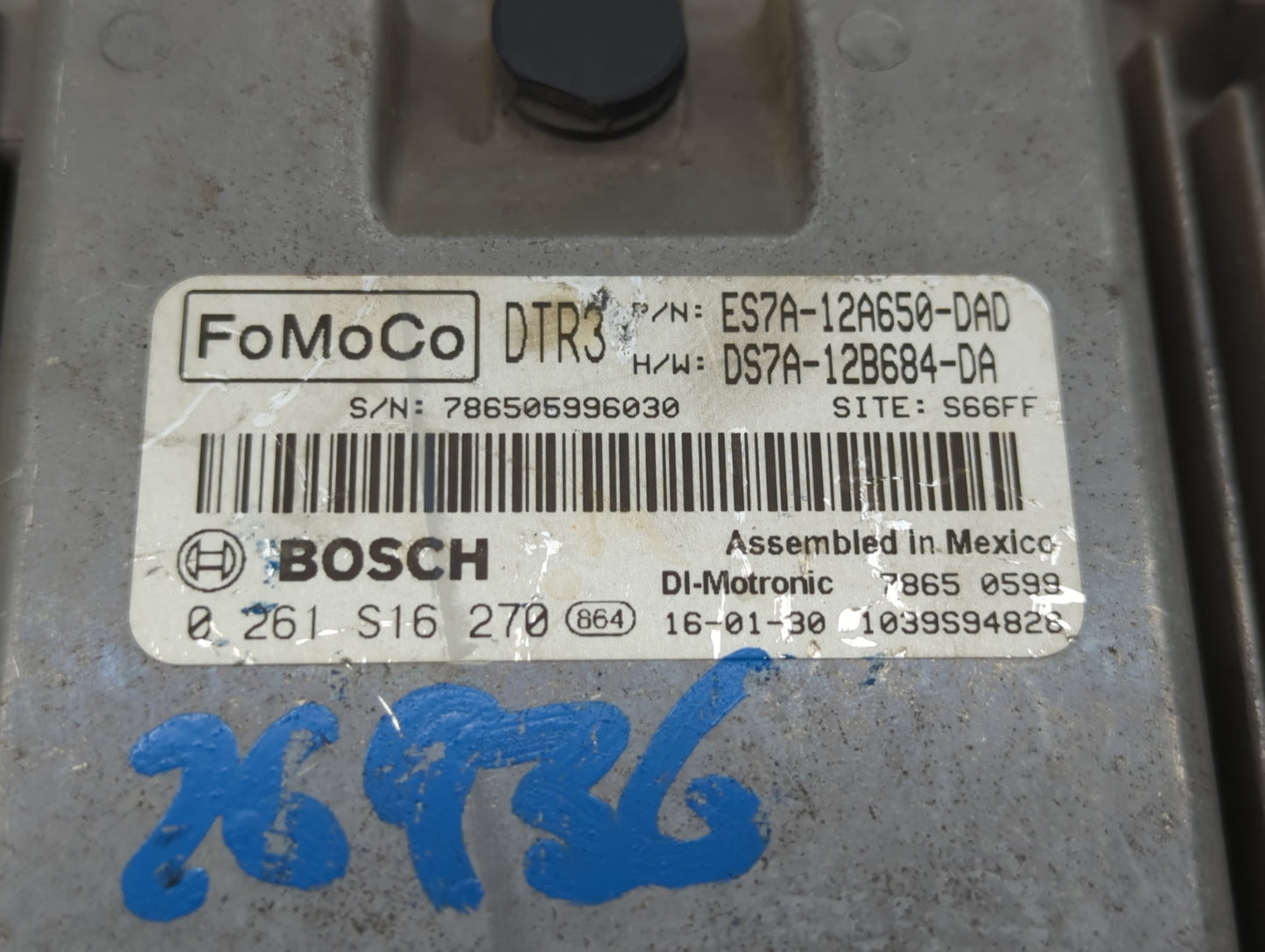 2014-2016 Ford Fusion PCM Engine Control Computer ECU ECM PCU OEM P/N:ES7A-12A650-DAD Fits Fits 2014 2015 2016 OEM Used Auto