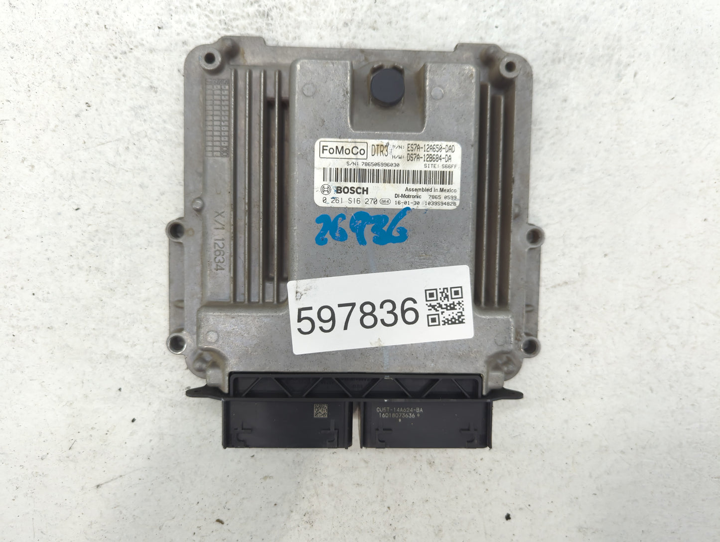 2014-2016 Ford Fusion PCM Engine Control Computer ECU ECM PCU OEM P/N:ES7A-12A650-DAD Fits Fits 2014 2015 2016 OEM Used Auto