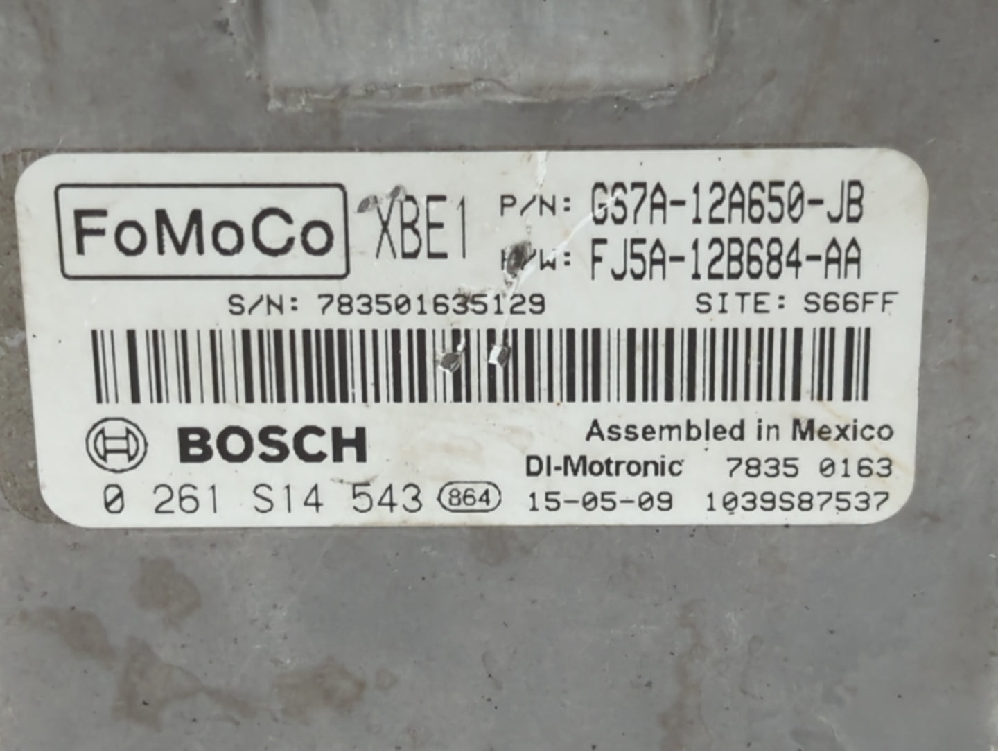 2016 Ford Fusion PCM Engine Control Computer ECU ECM PCU OEM P/N:FJ5A-12B684-AA GS7A-12A650-KC, GS7A-12A560-HC Fits OEM Used