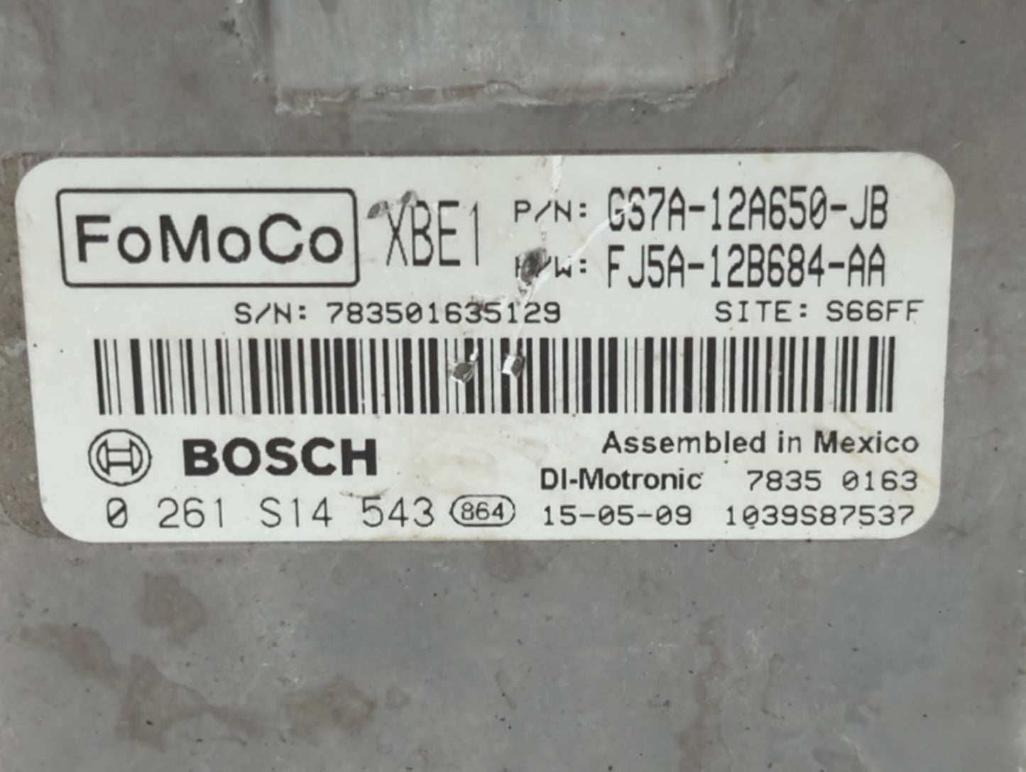2016 Ford Fusion PCM Engine Control Computer ECU ECM PCU OEM P/N:FJ5A-12B684-AA GS7A-12A650-KC, GS7A-12A560-HC Fits OEM Used