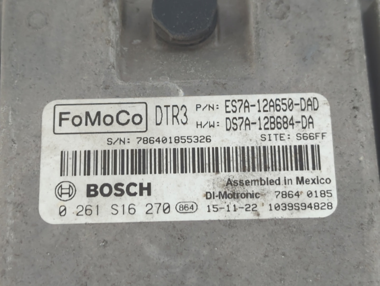 2014-2016 Ford Fusion PCM Engine Control Computer ECU ECM PCU OEM P/N:0 261 S16 270 ES7A-12A650-DA0 Fits Fits 2014 2015 2016