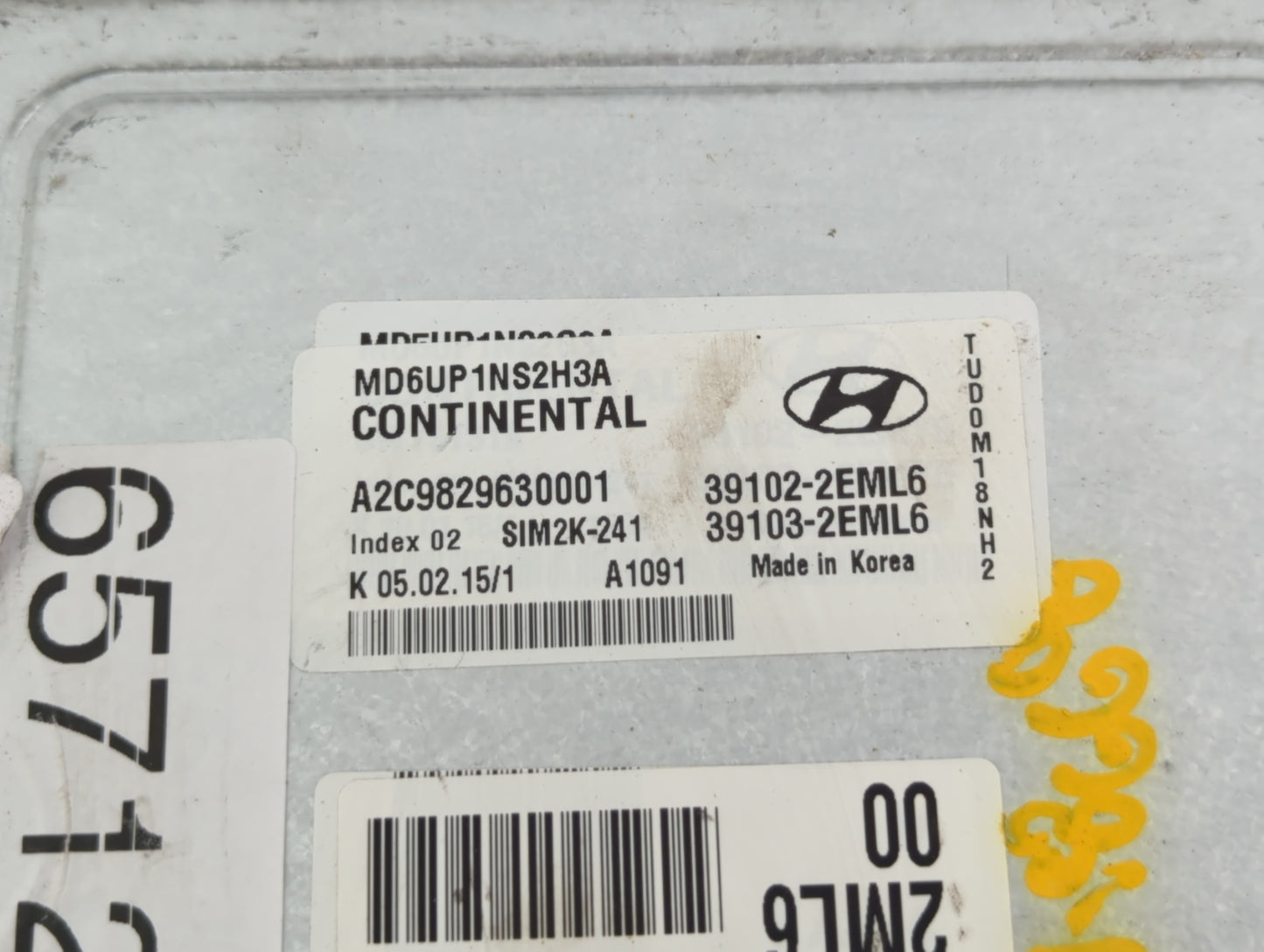 2016 Ford Fusion PCM Engine Control Computer ECU ECM PCU OEM P/N:39102-2EML6 Fits OEM Used Auto Parts - Oemusedautoparts1.co