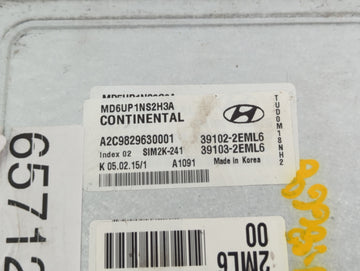 2016 Ford Fusion PCM Engine Control Computer ECU ECM PCU OEM P/N:39102-2EML6 Fits OEM Used Auto Parts