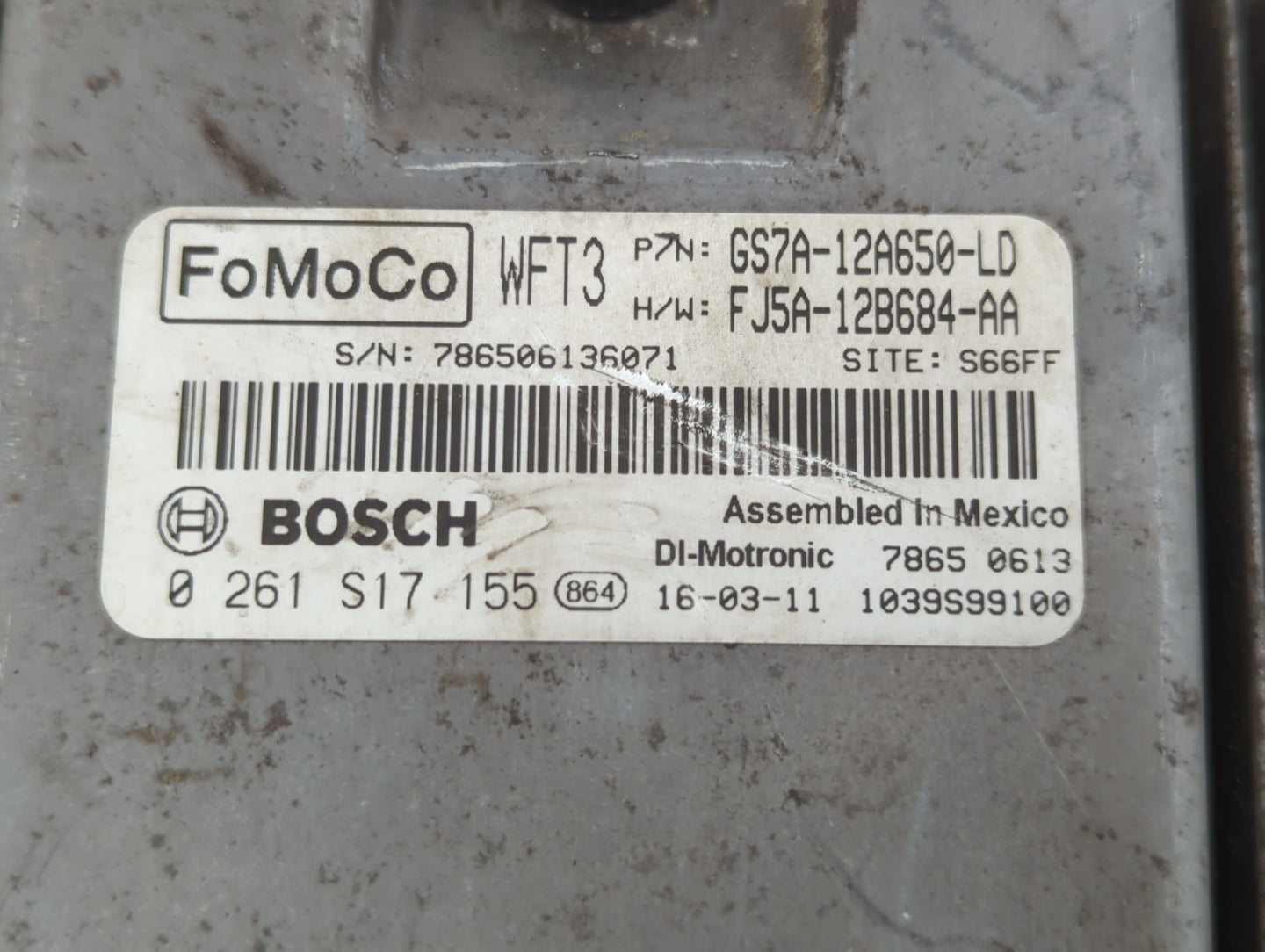 2016 Ford Fusion PCM Engine Control Computer ECU ECM PCU OEM P/N:FJ5A-12B684-AA GS7A-12A650-LD Fits OEM Used Auto Parts - Oe
