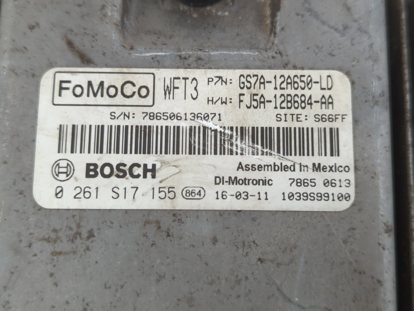 2016 Ford Fusion PCM Engine Control Computer ECU ECM PCU OEM P/N:FJ5A-12B684-AA GS7A-12A650-LD Fits OEM Used Auto Parts - Oe
