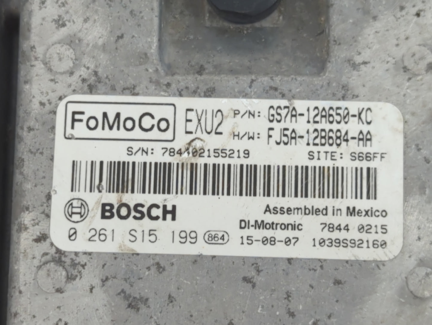 2016 Ford Fusion PCM Engine Control Computer ECU ECM PCU OEM P/N:FJ5A-12B684-AA GS7A-12A650-KC Fits OEM Used Auto Parts - Oe
