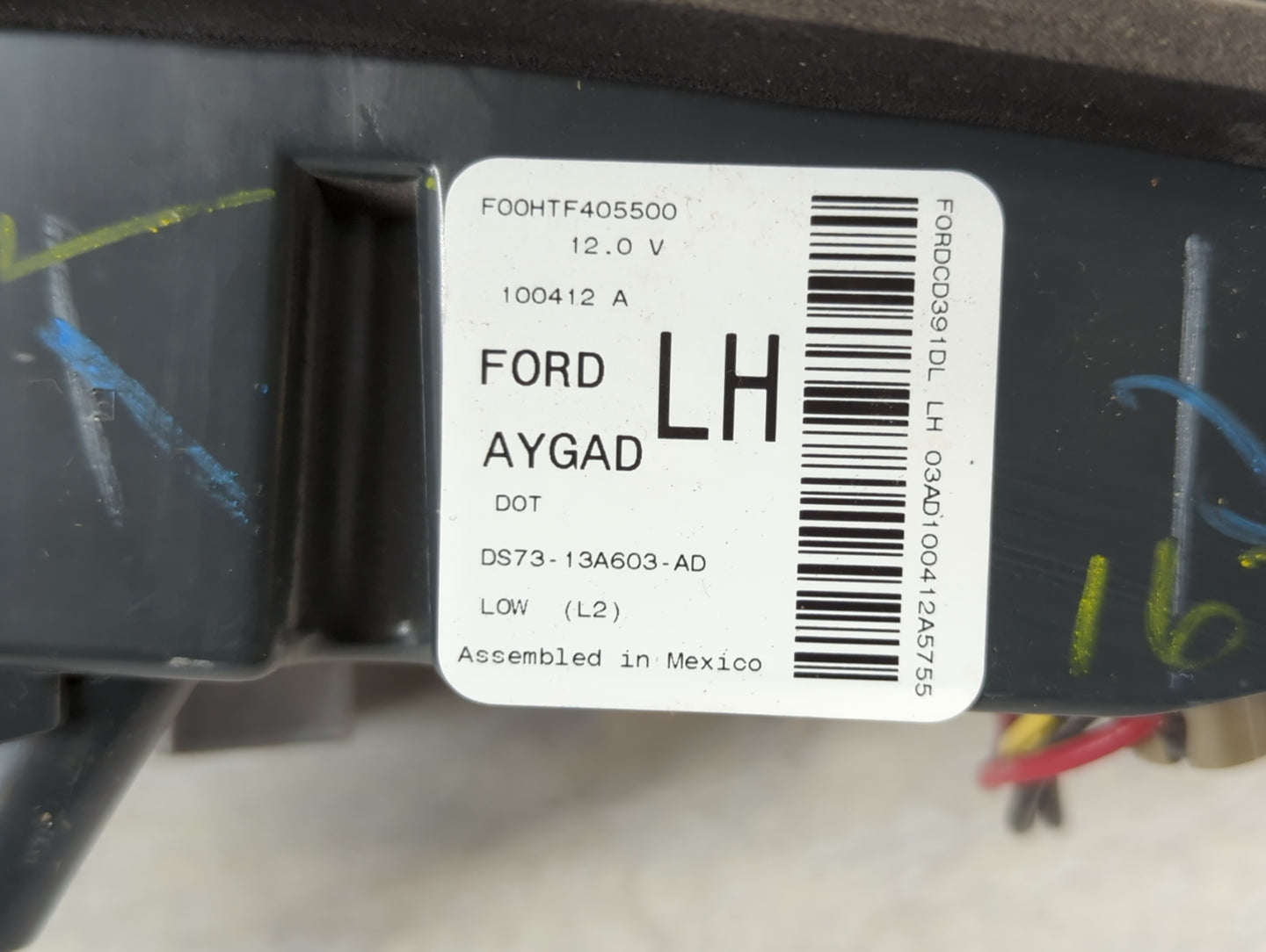 2013-2016 Ford Fusion Tail Light Assembly Driver Left OEM P/N:DS73-13A603-AD Fits Fits 2013 2014 2015 2016 OEM Used Auto Par