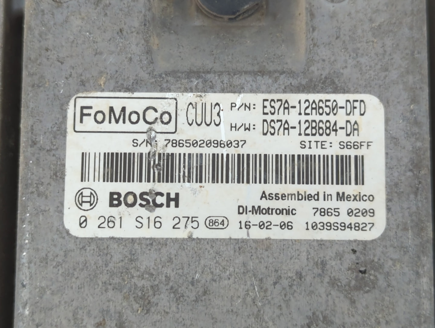 2014-2016 Ford Fusion PCM Engine Control Computer ECU ECM PCU OEM P/N:ES7A-12A650-DFD Fits Fits 2014 2015 2016 OEM Used Auto