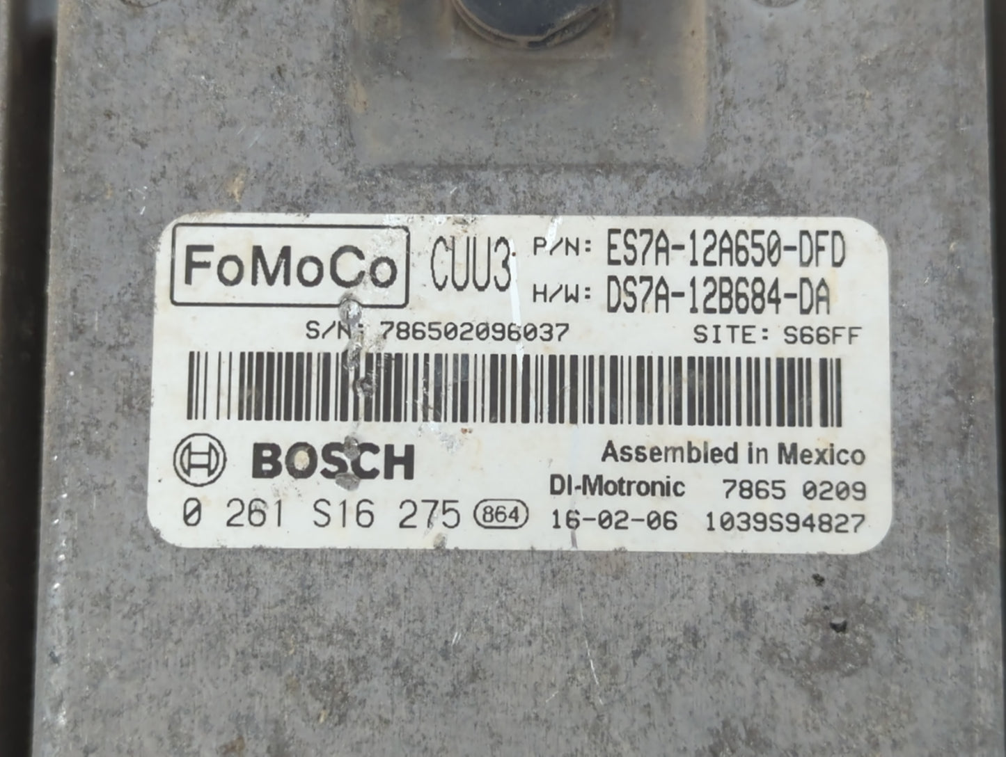 2014-2016 Ford Fusion PCM Engine Control Computer ECU ECM PCU OEM P/N:ES7A-12A650-DFD Fits Fits 2014 2015 2016 OEM Used Auto