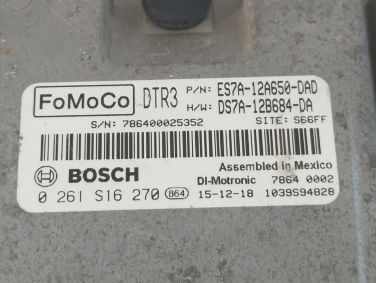 2014-2016 Ford Fusion PCM Engine Control Computer ECU ECM PCU OEM P/N:ES7A-12A650-DAD Fits Fits 2014 2015 2016 OEM Used Auto