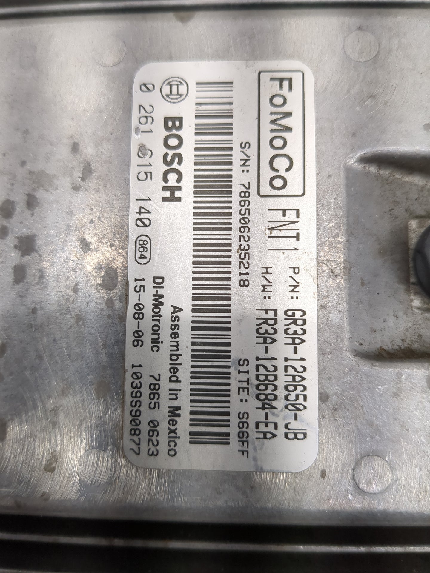 2015-2017 Ford Mustang PCM Engine Control Computer ECU ECM PCU OEM P/N:GR3A-12A650-JB FR3A-12B684-EA Fits OEM Used Auto Part