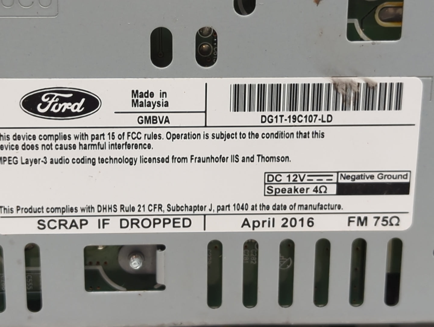 2014-2019 Ford Taurus Radio AM FM Cd Player Receiver Replacement P/N:DG1T-19C107-LD Fits Fits 2014 2015 2016 2017 2018 2019 