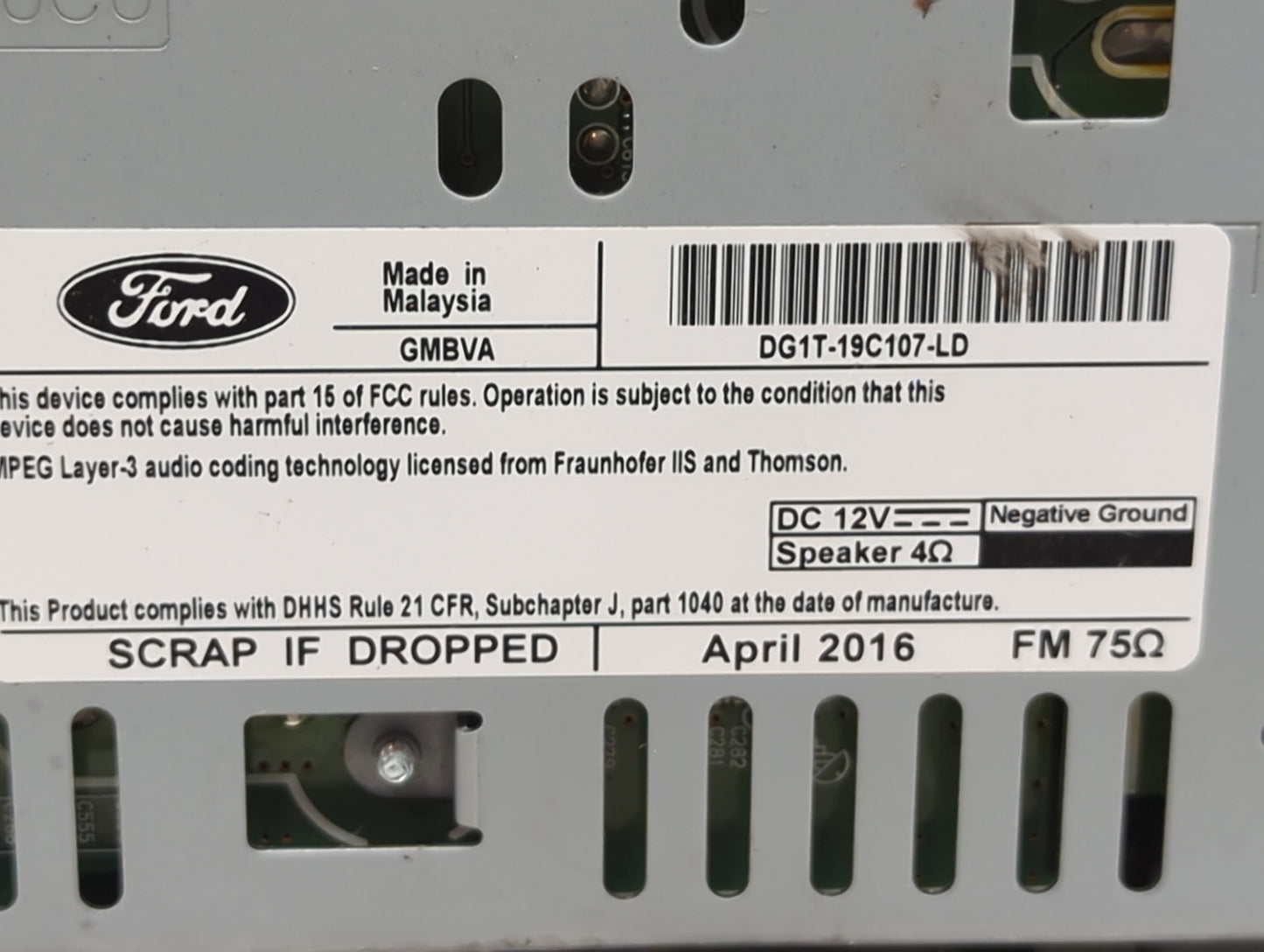 2014-2019 Ford Taurus Radio AM FM Cd Player Receiver Replacement P/N:DG1T-19C107-LD Fits Fits 2014 2015 2016 2017 2018 2019 